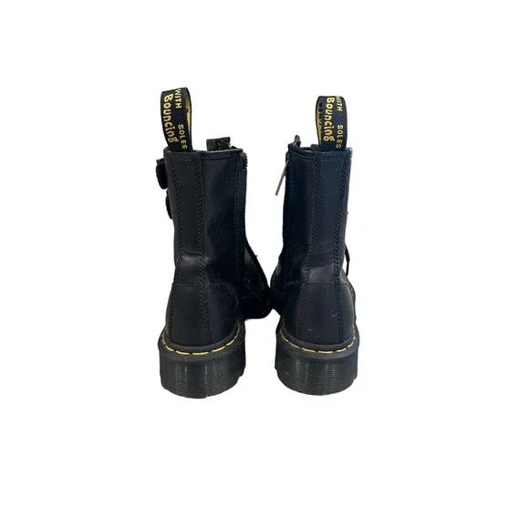 Dr. Martens 1460 ALT Black Leather Lace Up/Zip Buckle Ankle Boots Men 6 Womens 7 - Picture 3 of 7